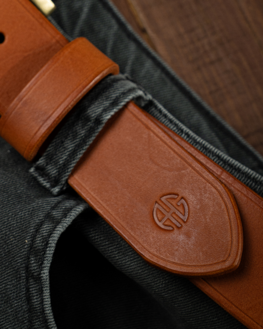 El Yapımı 4 mm Deri Kemer - Taba | Pirinç Tokalı