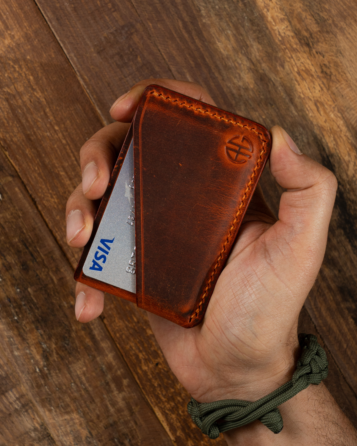 Bitkisel Tabaklanmış Deri Kartlık - Hyena Signature
